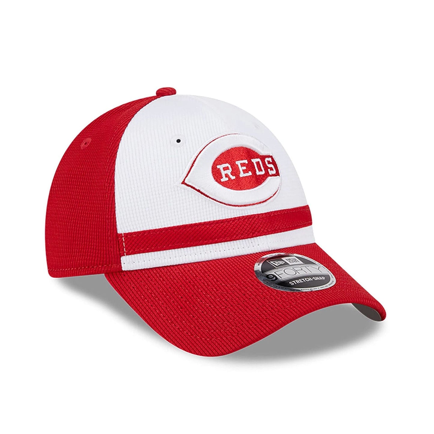 This is a Cincinnati Reds MLB Batting Practice Red 9FORTY Stretch Snap Adjustable Cap 4