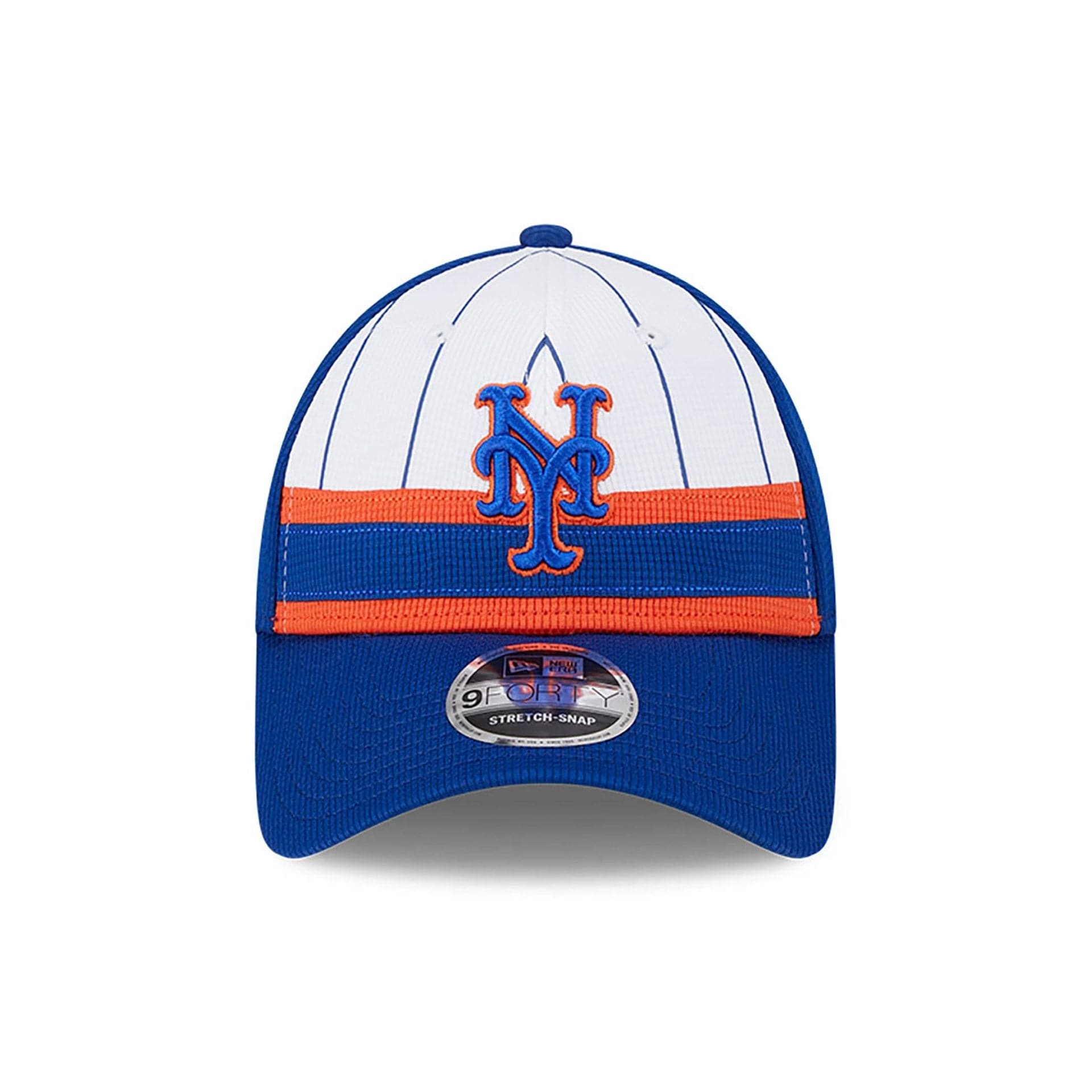 This is a New York Mets MLB Batting Practice Blue 9FORTY Stretch Snap Adjustable Cap 3