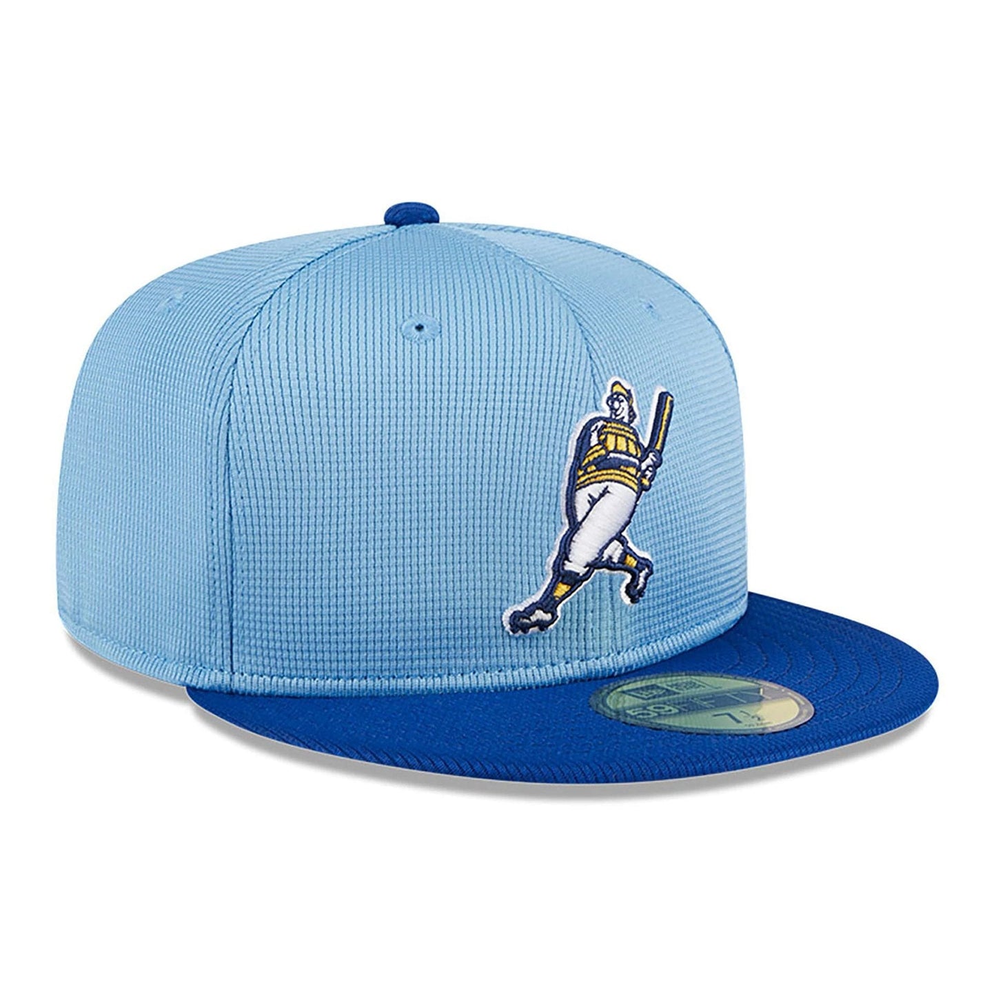 This is a Milwaukee Brewers MLB Batting Practice Light Blue 59FIFTY Fitted Cap 4