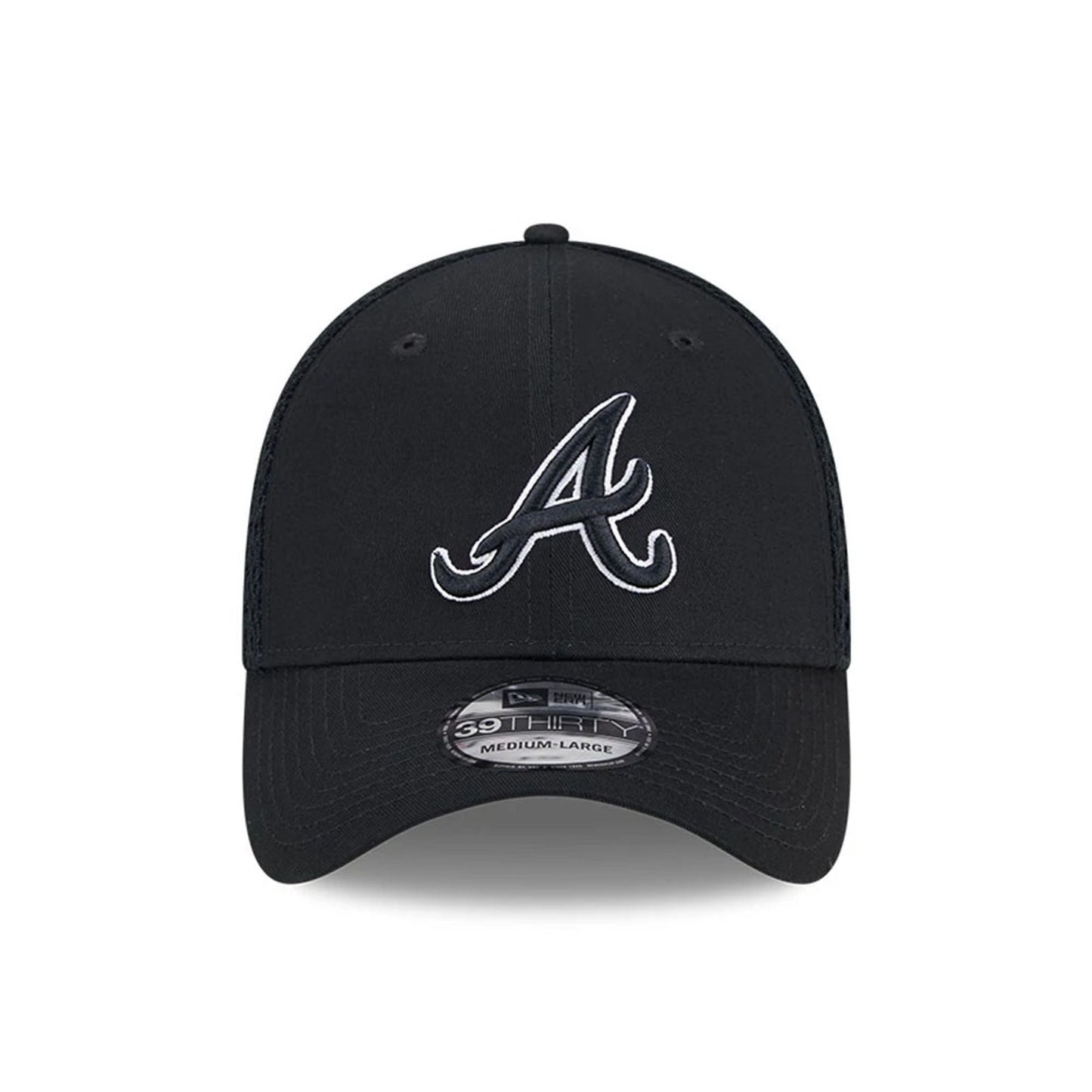 Pictured is this MLB Evergreen Neo Atlanta Braves 39THIRTY Stretch Fit cap in black. 3