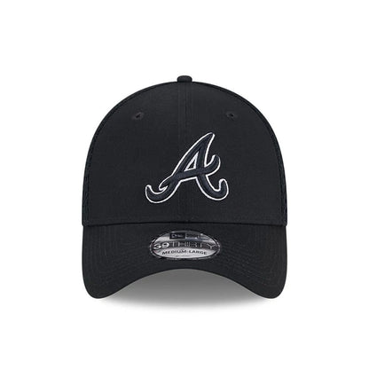 Pictured is this MLB Evergreen Neo Atlanta Braves 39THIRTY Stretch Fit cap in black. 3