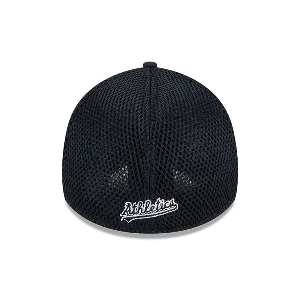 Pictured is this MLB Evergreen Neo Athletics 39THIRTY Stretch Fit cap in black. 2