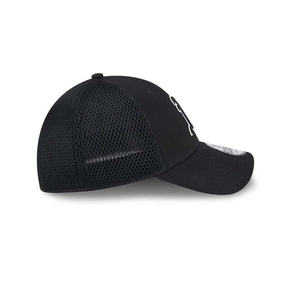 Pictured is this MLB Evergreen Neo Athletics 39THIRTY Stretch Fit cap in black. 6