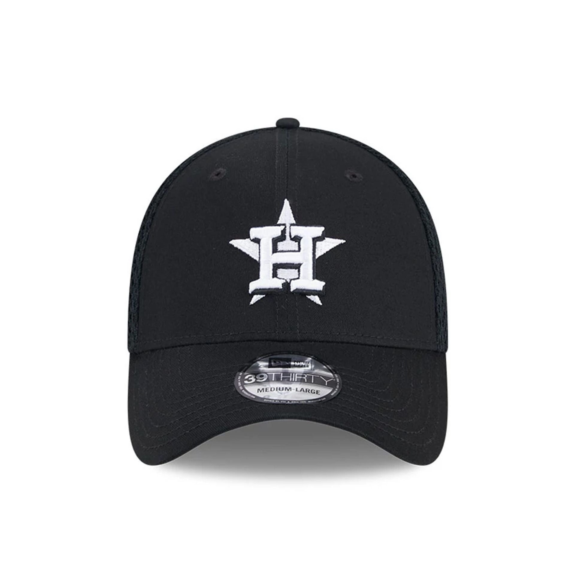 Pictured is this MLB Evergreen Neo Houston Astros 39THIRTY Stretch Fit cap in black. 3