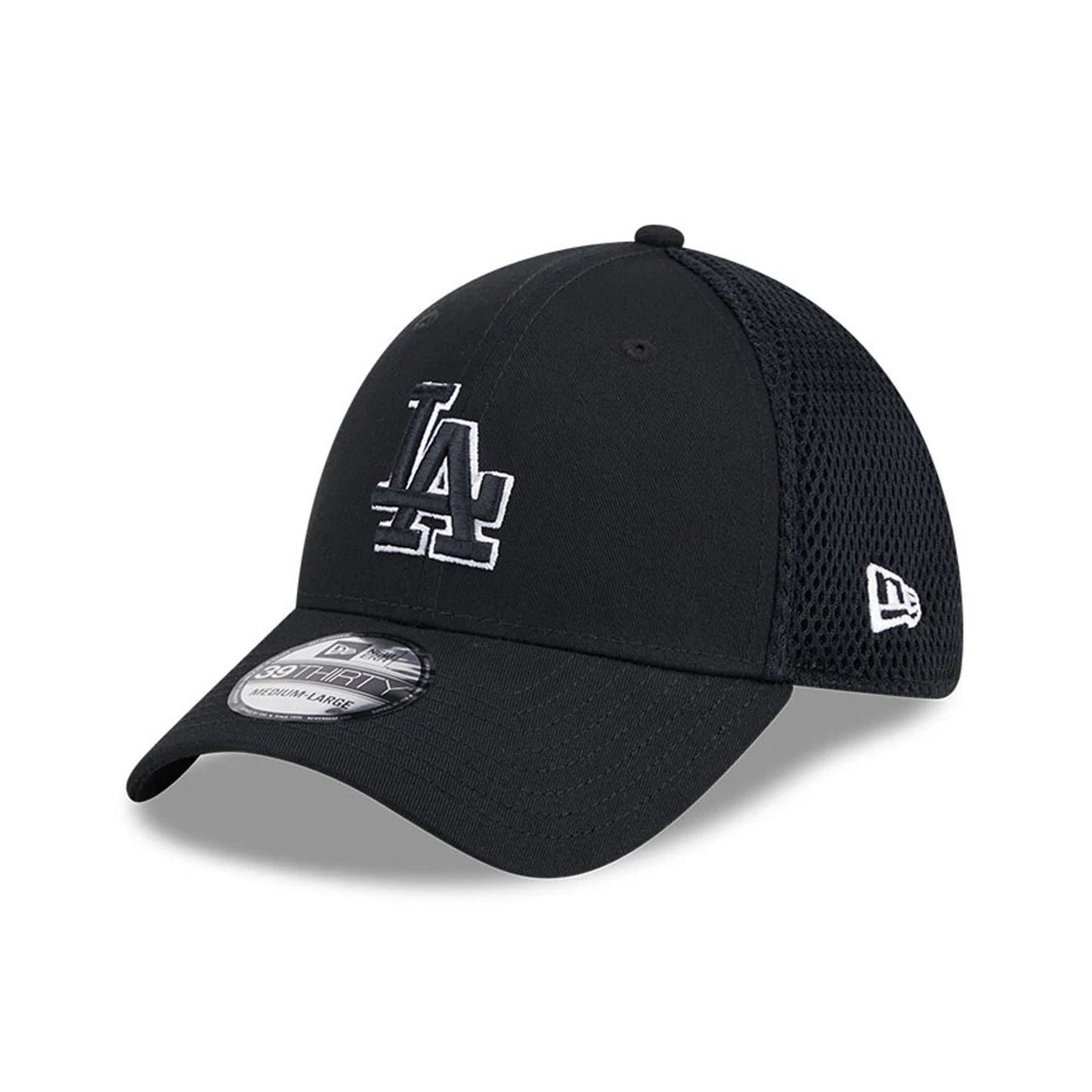 Pictured is this MLB Evergreen Neo LA Dodgers 39THIRTY Stretch Fit cap in black. 1