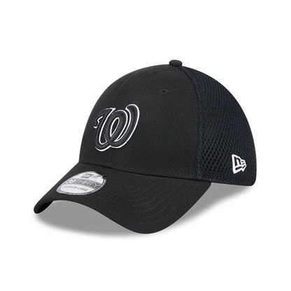 Pictured is this MLB Evergreen Neo Washington Nationals 39THIRTY Stretch Fit cap in black. 1