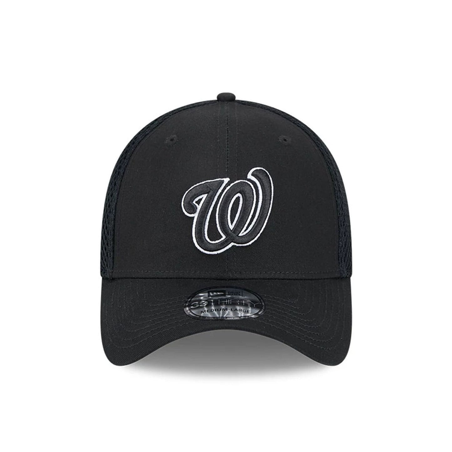 Pictured is this MLB Evergreen Neo Washington Nationals 39THIRTY Stretch Fit cap in black. 3