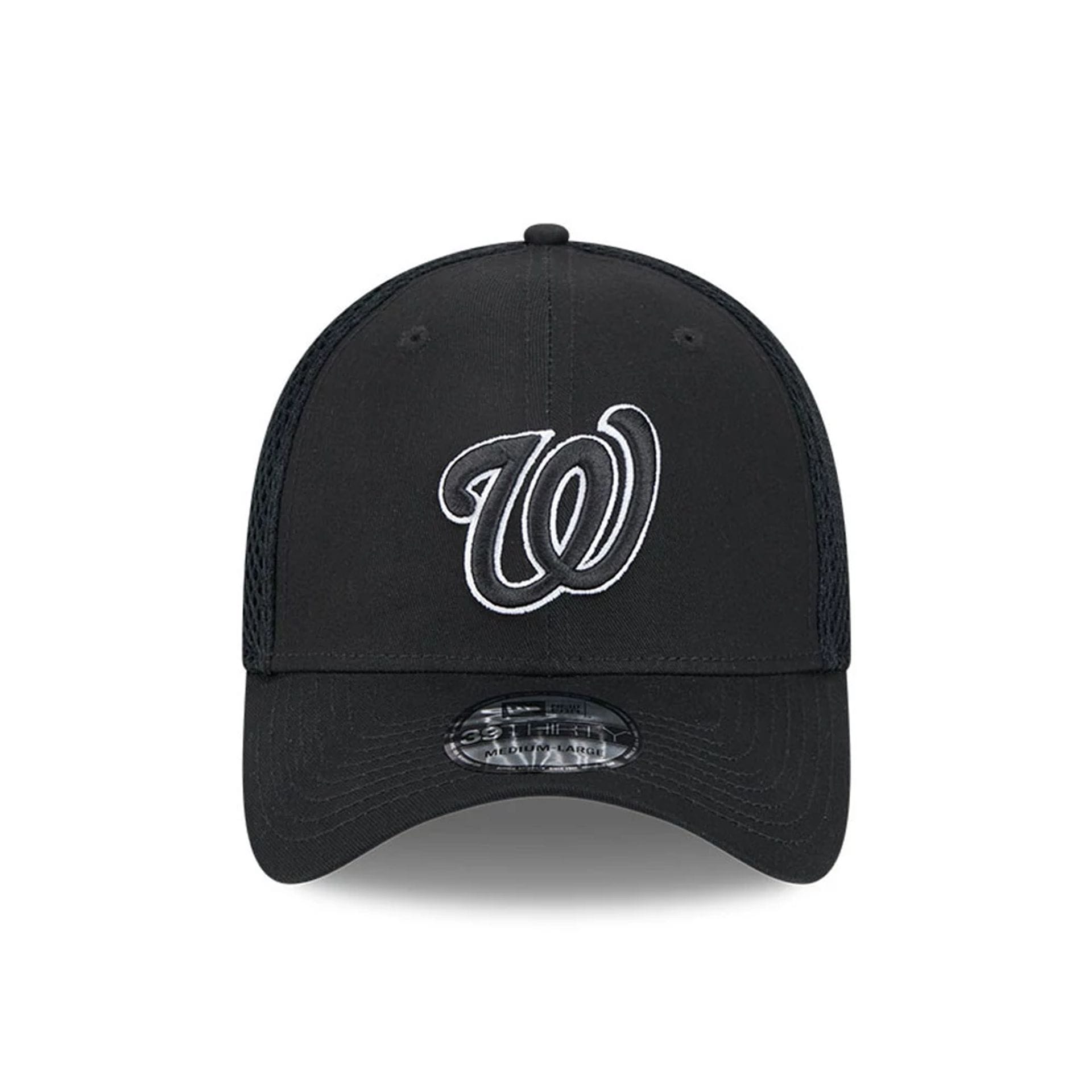 Pictured is this MLB Evergreen Neo Washington Nationals 39THIRTY Stretch Fit cap in black. 3