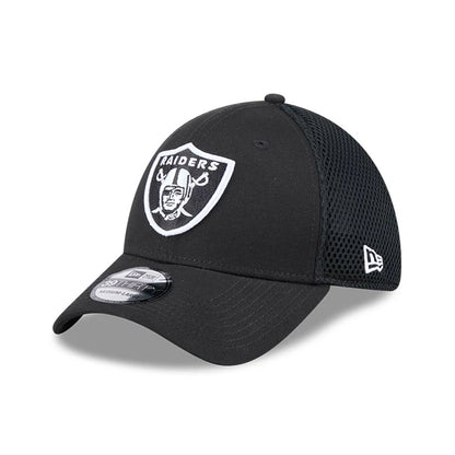 Pictured is this NFL Evergreen Neo Las Vegas Raiders 39THIRTY Stretch Fit cap in black. 1