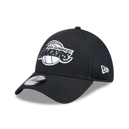 Pictured is this NBA Evergreen Neo LA Lakers 39THIRTY Stretch Fit cap in black. 1