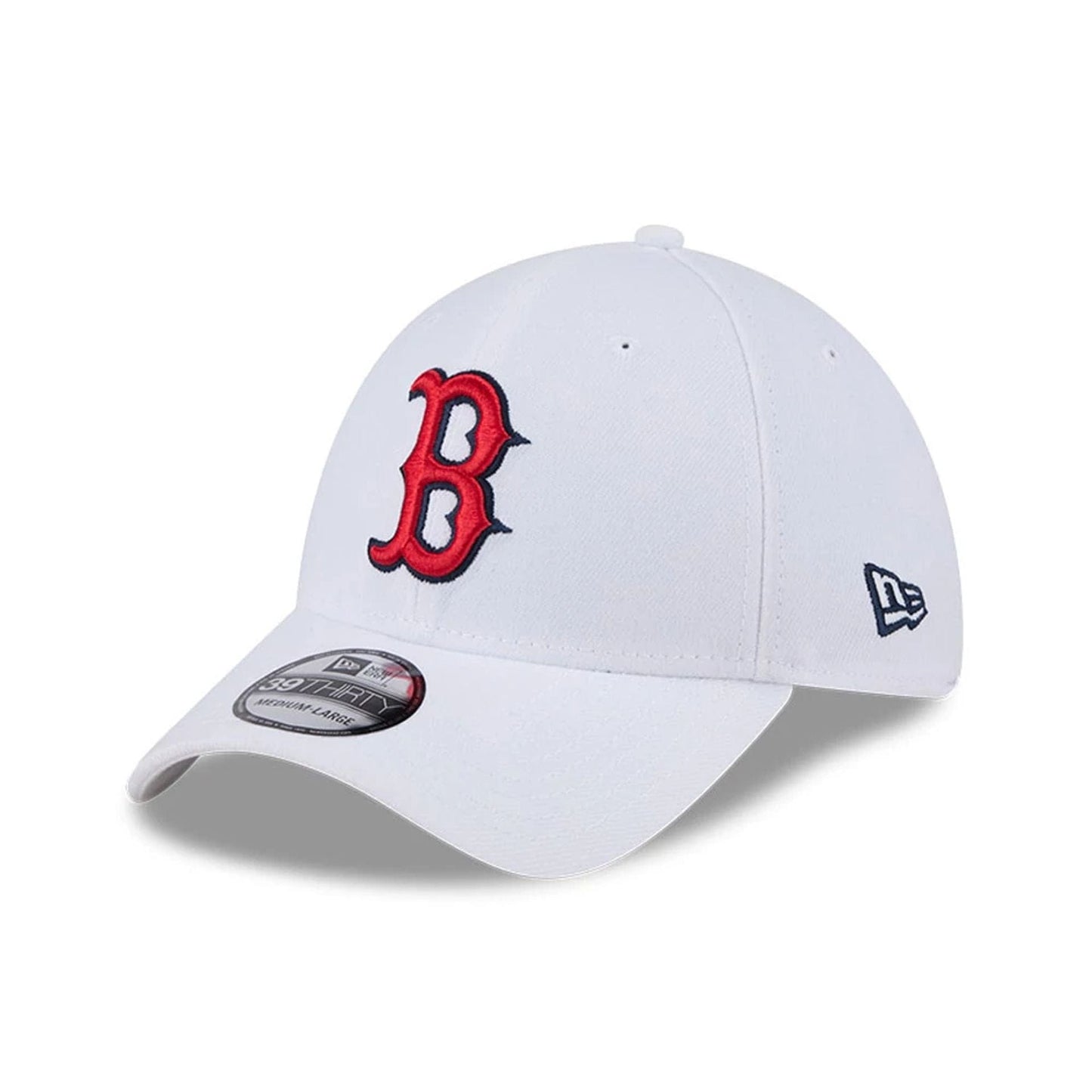 Pictured is this MLB Evergreen Boston Red Sox 39THIRTY Stretch Fit cap in white. 1