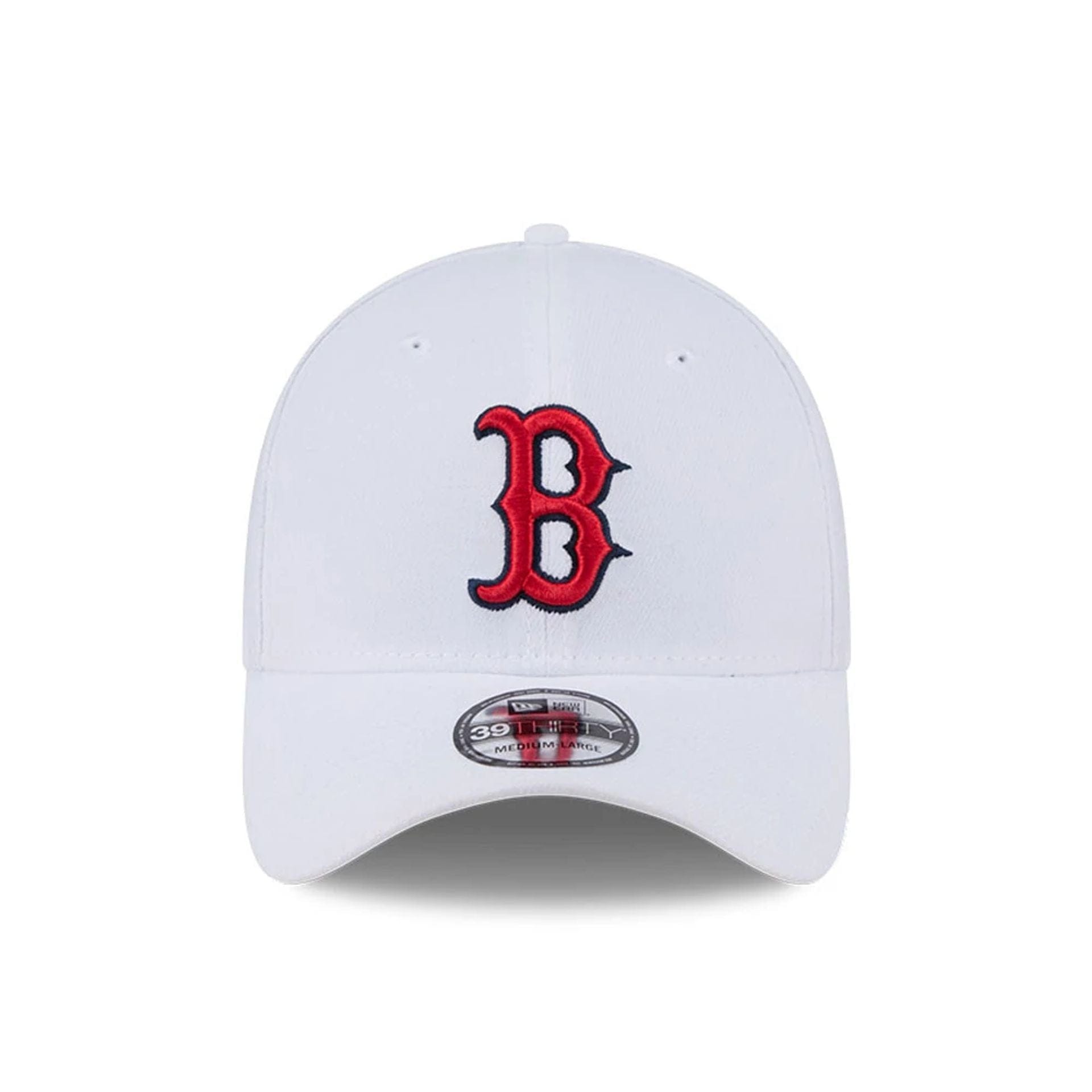 Pictured is this MLB Evergreen Boston Red Sox 39THIRTY Stretch Fit cap in white. 2