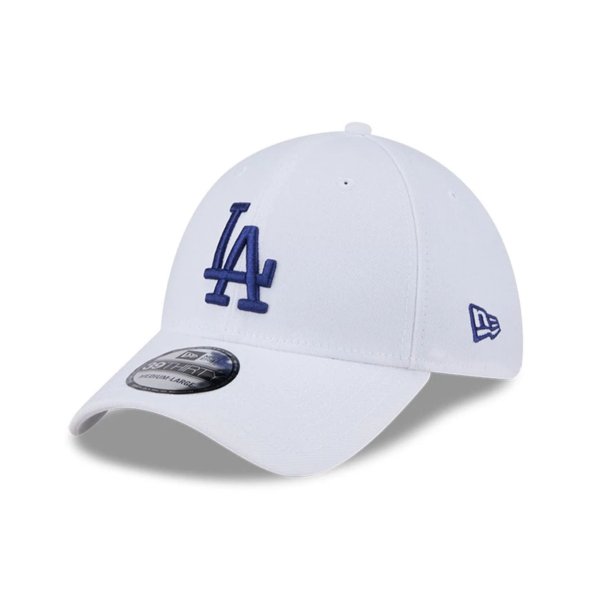 Pictured is this MLB Evergreen LA Dodgers 39THIRTY Stretch Fit cap in white. 1