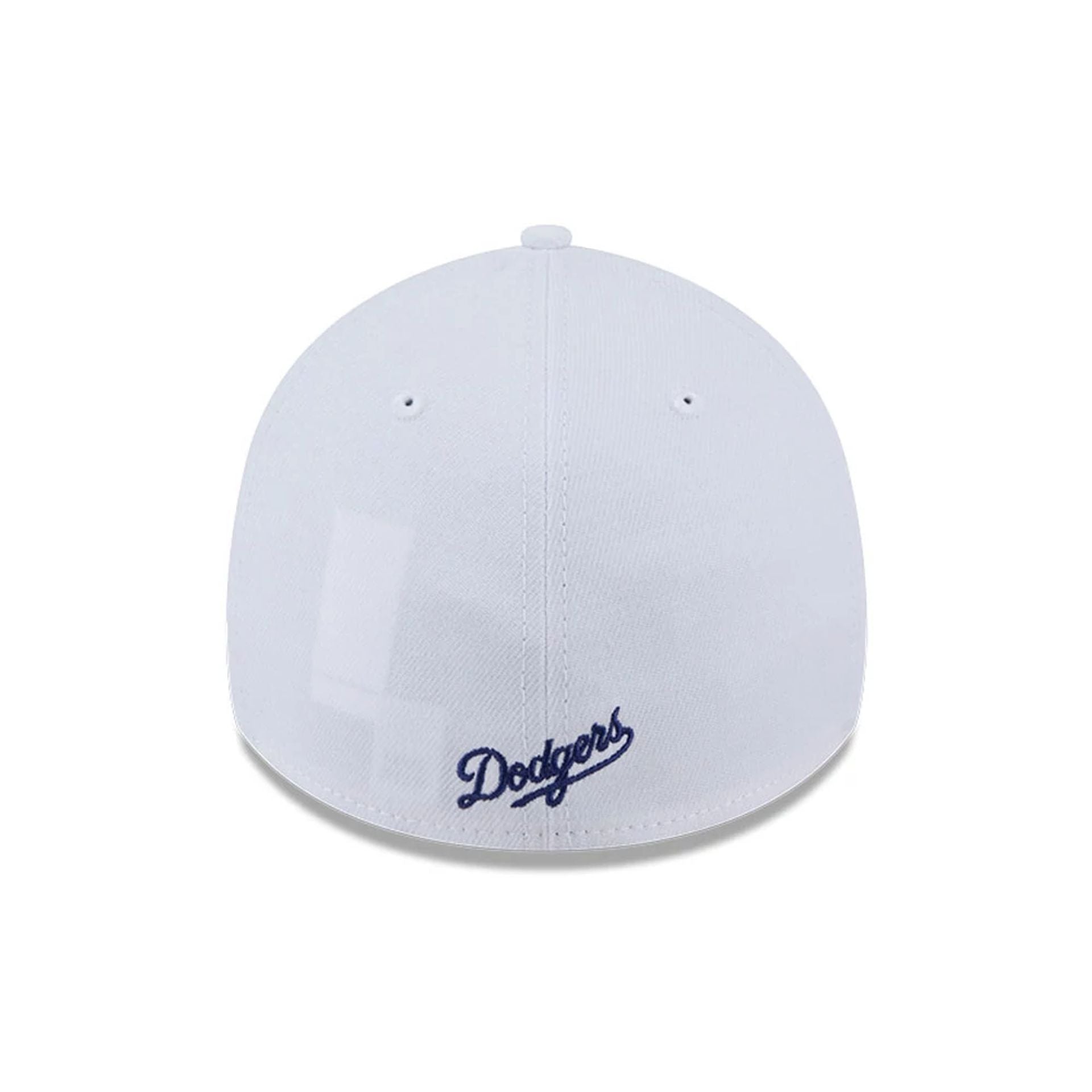 Pictured is this MLB Evergreen LA Dodgers 39THIRTY Stretch Fit cap in white. 4