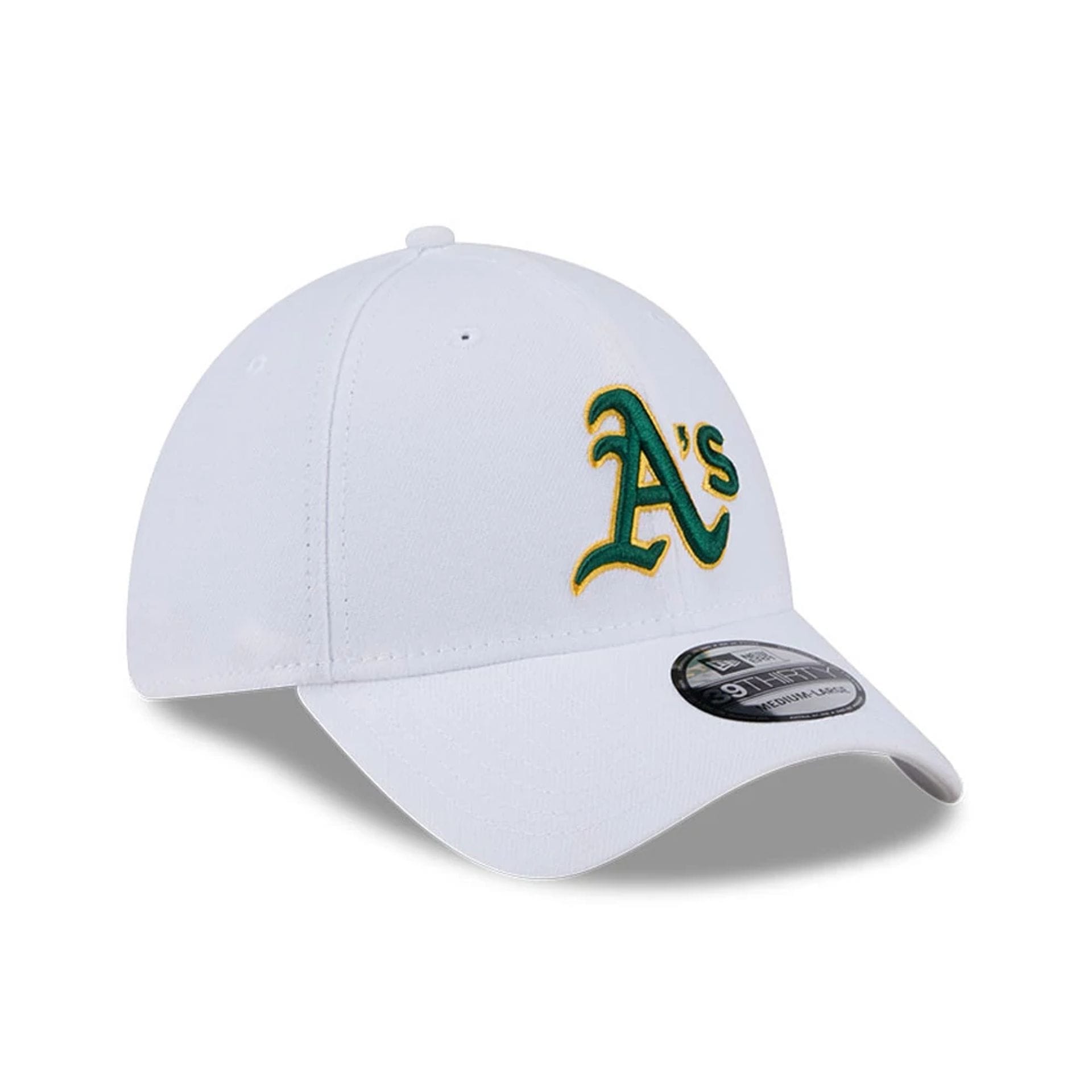 Pictured is this MLB Evergreen Athletics 39THIRTY Stretch Fit cap in white. 3