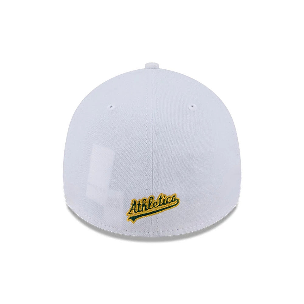 Pictured is this MLB Evergreen Athletics 39THIRTY Stretch Fit cap in white. 4