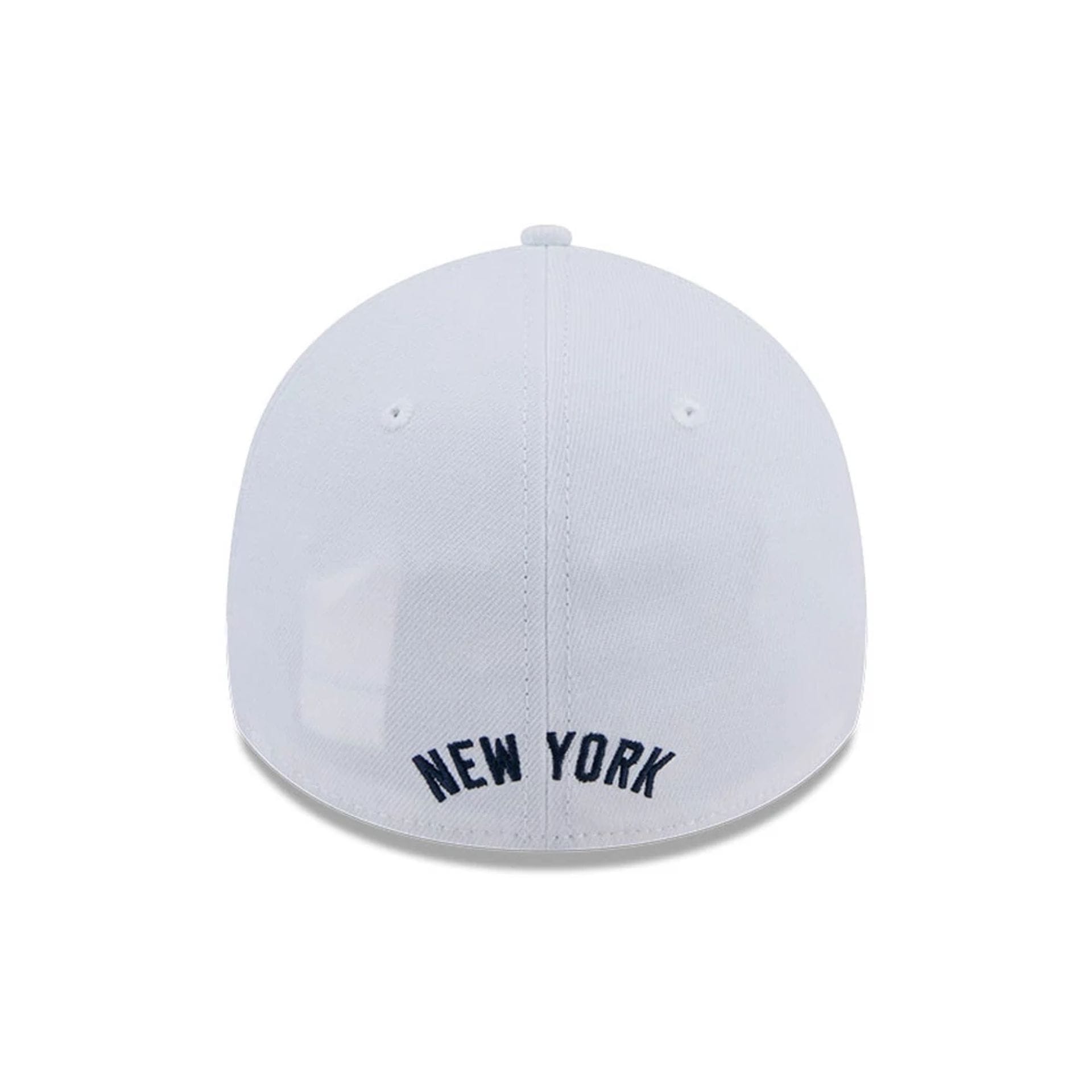 Pictured is this MLB Evergreen New York Yankees 39THIRTY Stretch Fit cap in white. 4
