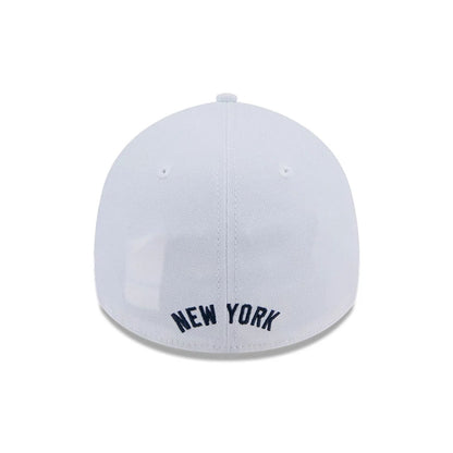 Pictured is this MLB Evergreen New York Yankees 39THIRTY Stretch Fit cap in white. 4