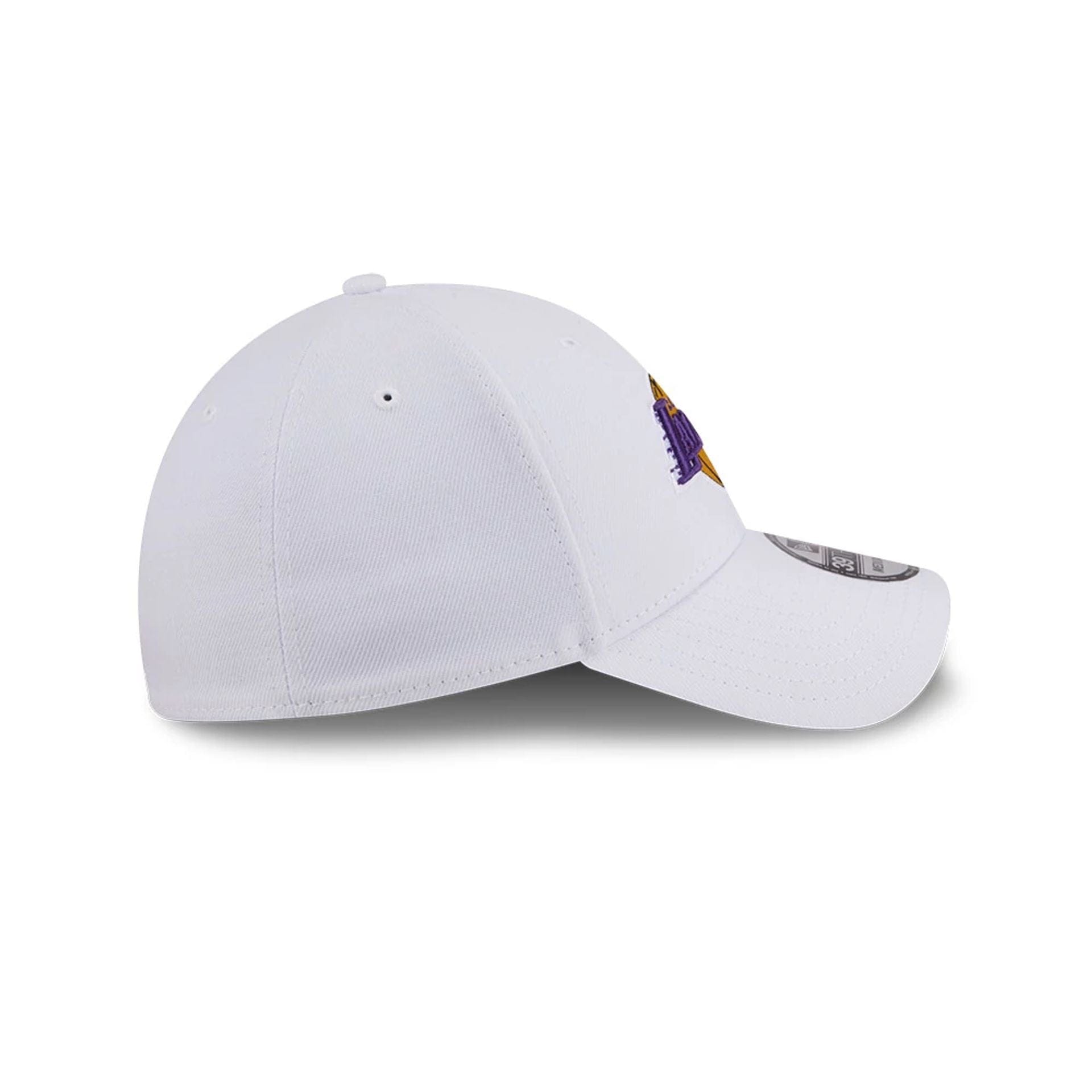 Pictured is this NBA Evergreen LA Lakers 39THIRTY Stretch Fit cap in white. 5