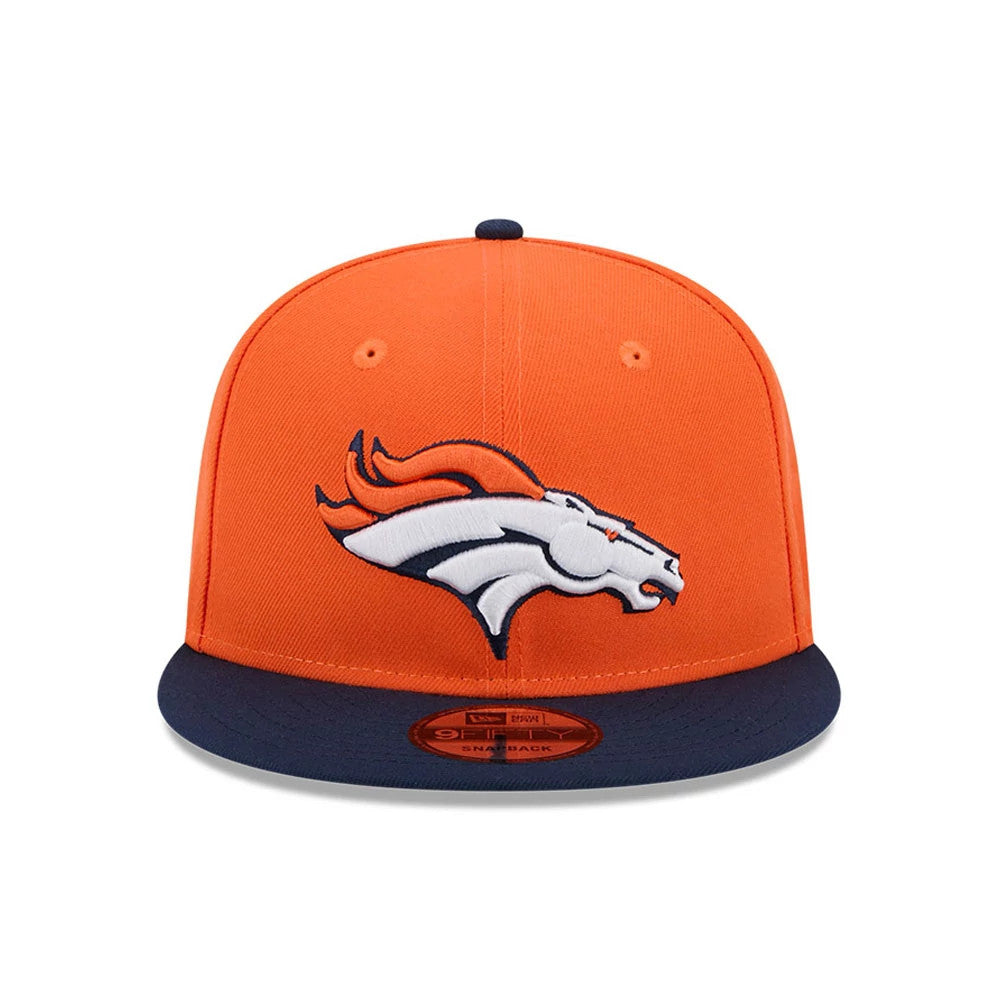 Pictured is this NFL Evergreen Denver Broncos 9FIFTY Snapback cap in orange. 3