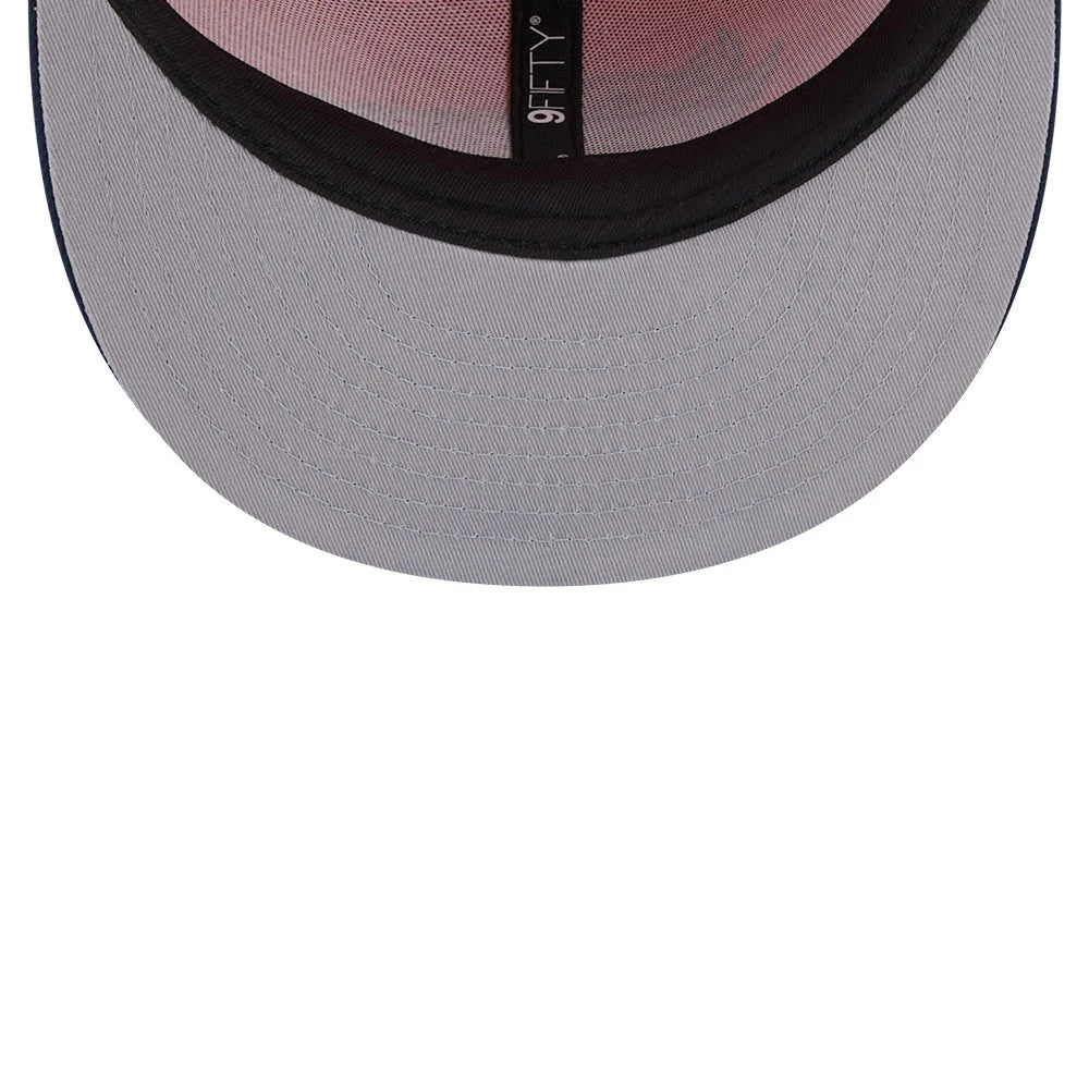 Pictured is this NFL Evergreen Denver Broncos 9FIFTY Snapback cap in orange. 2