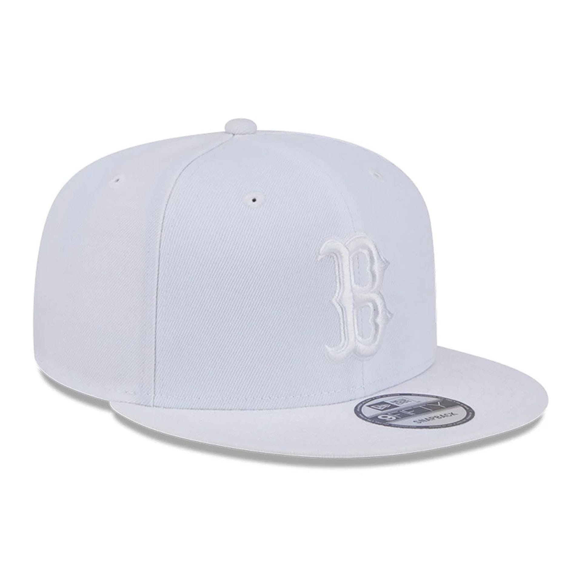 Pictured is this MLB Evergreen Boston Red Sox 9FIFTY Snapback cap in white. 4