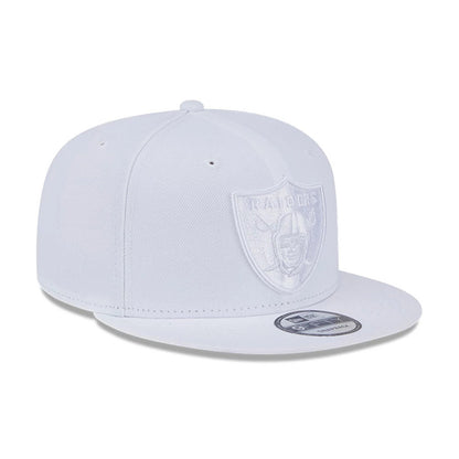 Pictured is this NFL Evergreen Las Vegas Raiders 9FIFTY Snapback cap in white. 4