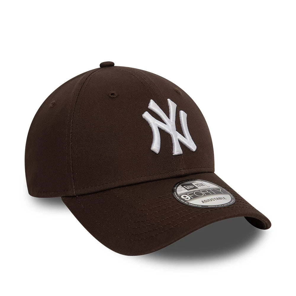 This is a New York Yankees League Essential Dark Brown 9FORTY Adjustable Cap 1
