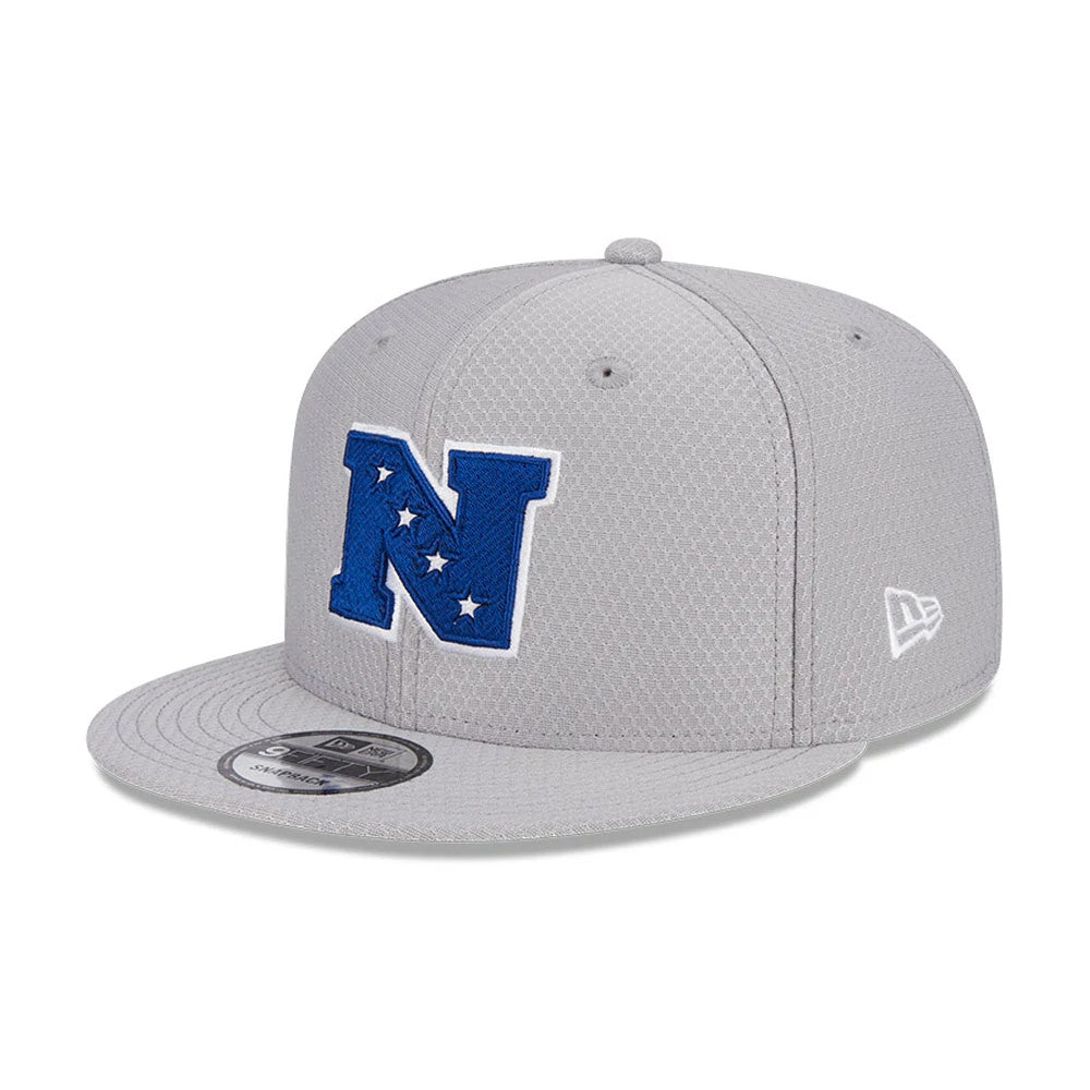 Pictured is this NFL Pro Bowl 2025 NFC Logo 9FIFTY Snapback Adjustable cap in grey. 1