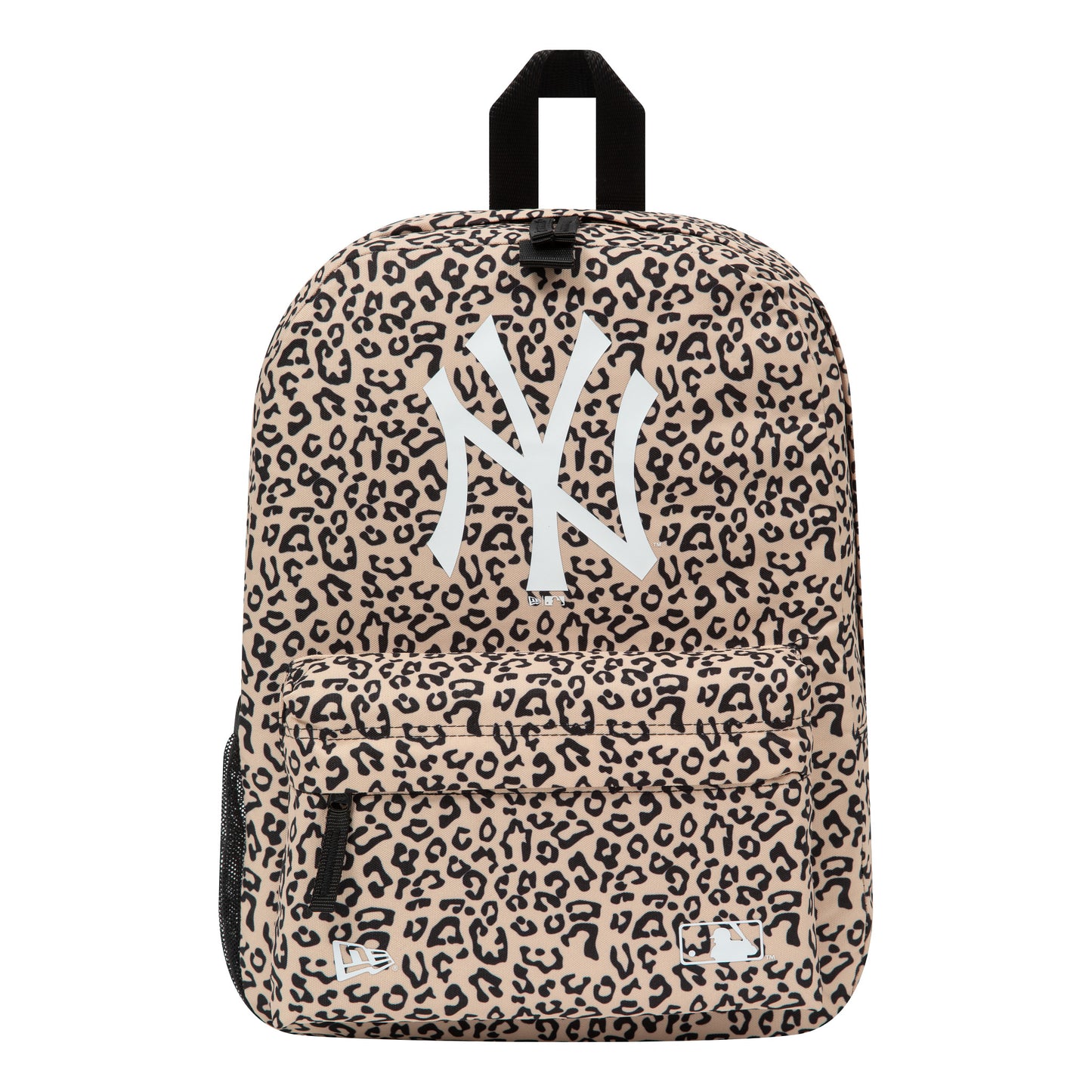 This is a New York Yankees All Over Print Light Beige Stadium Backpack 2