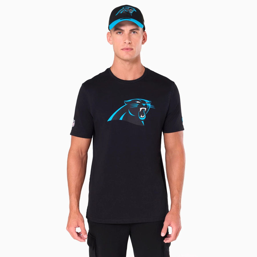 The Male model is wearing Carolina Panthers NFL Black T-Shirt 1