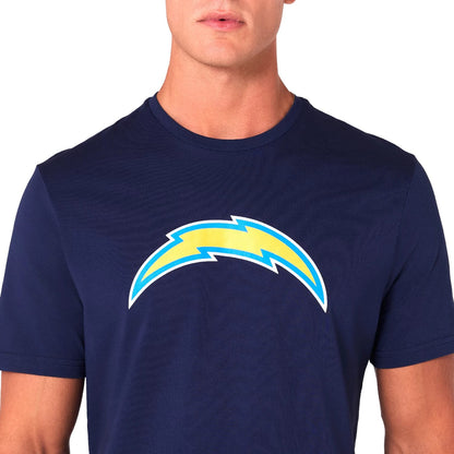 The Male model is wearing LA Chargers NFL Blue T-Shirt 3