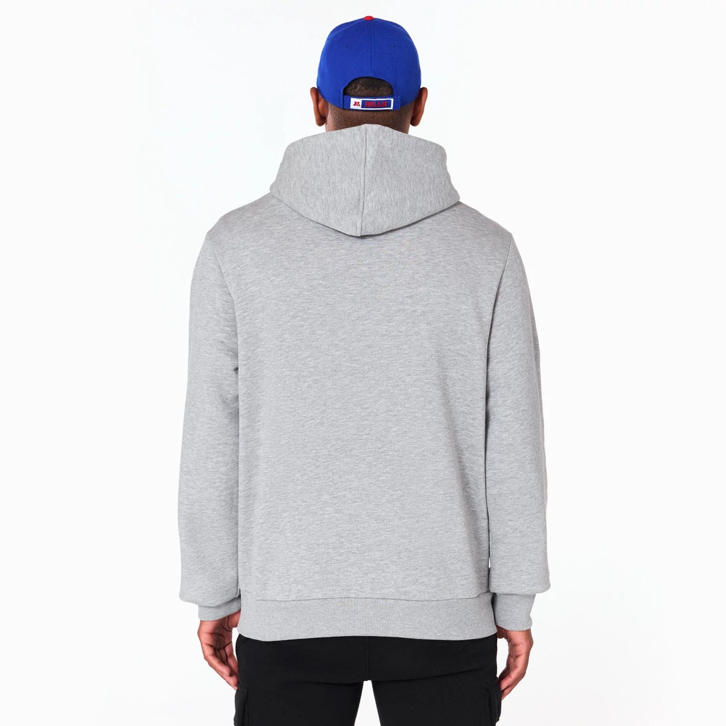 The Male model is wearing Buffalo Bills NFL Grey Pullover Hoodie 7