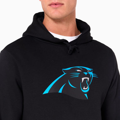 The Male model is wearing Carolina Panthers NFL Black Pullover Hoodie 3