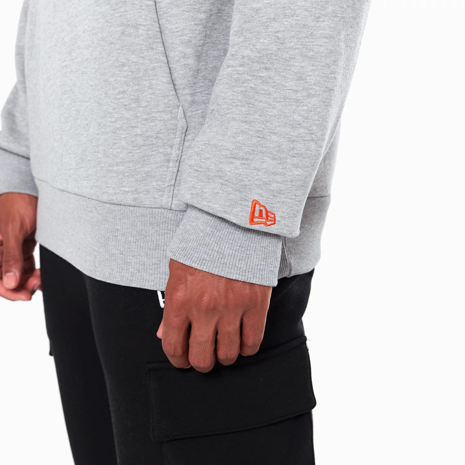 The Male model is wearing Miami Dolphins NFL Grey Pullover Hoodie 6