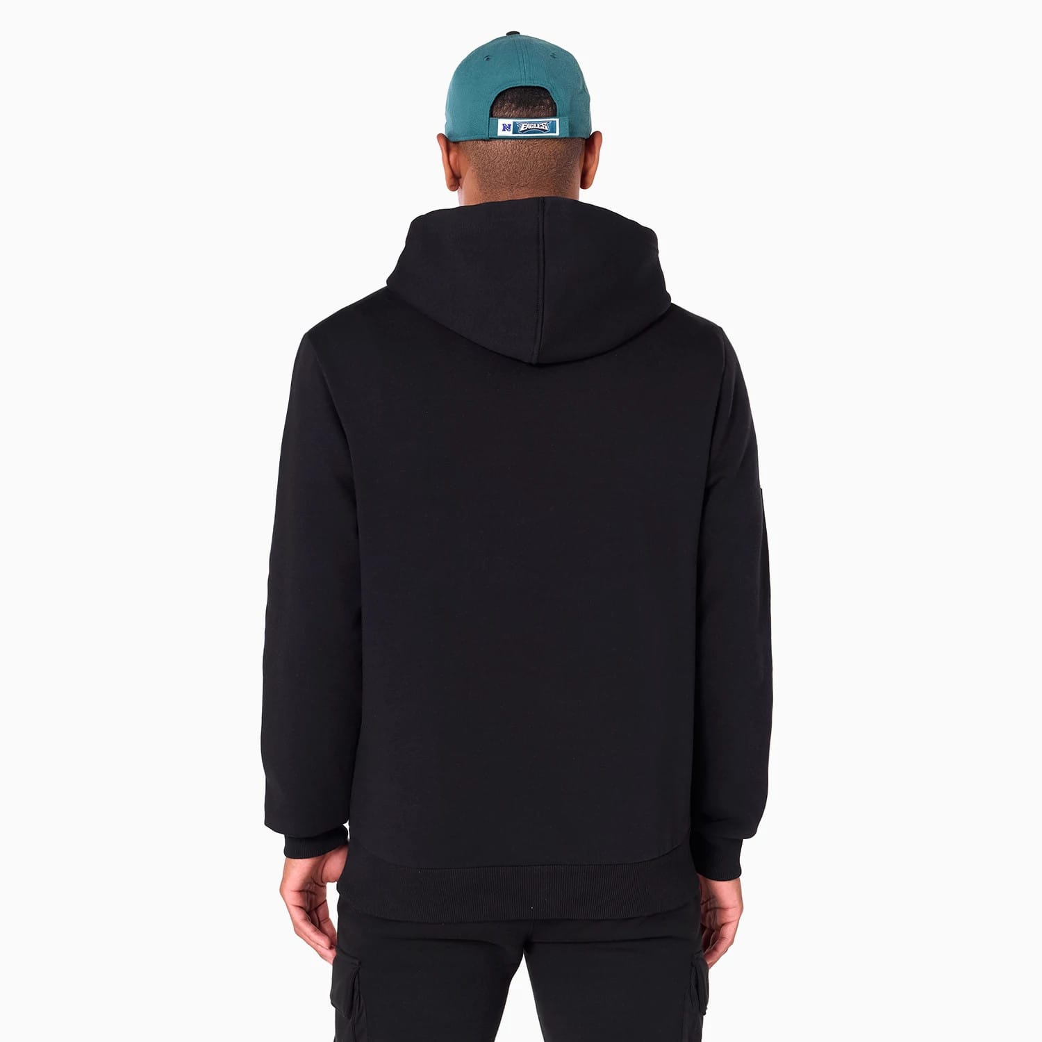 The Male model is wearing Philadelphia Eagles NFL Black Pullover Hoodie 7