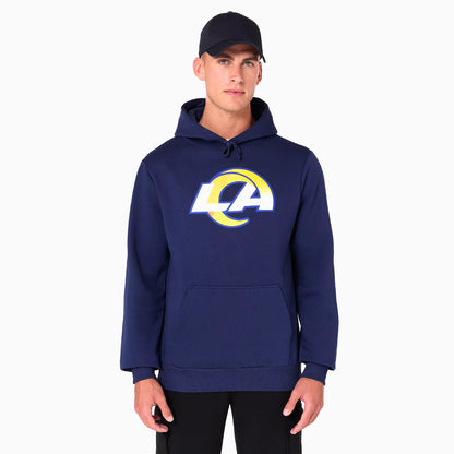 The Male model is wearing LA Rams NFL Navy Pullover Hoodie 1