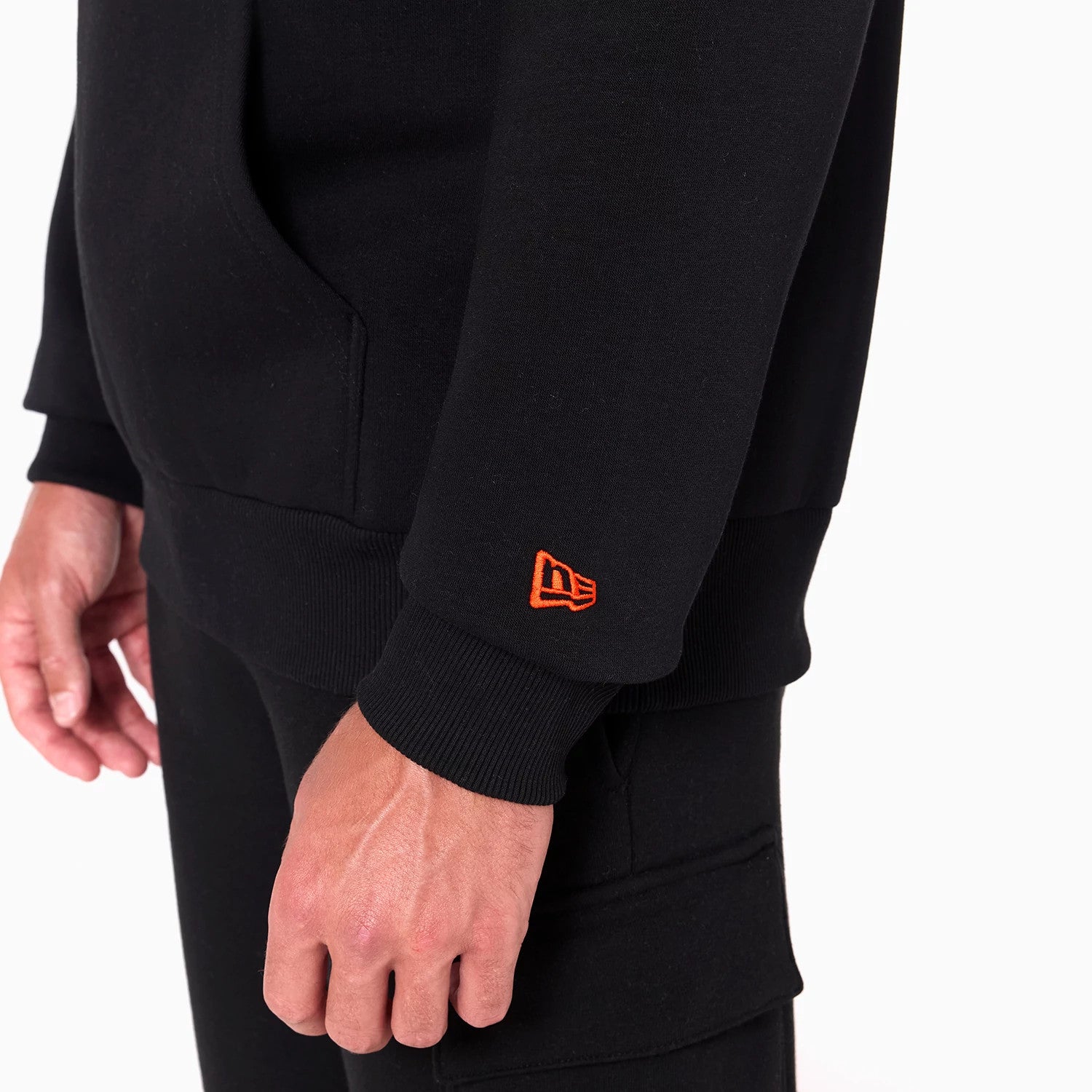 The Male model is wearing Cincinnati Bengals NFL Black Pullover Hoodie 6