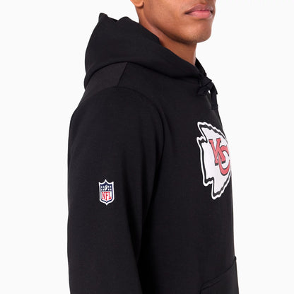 The Male model is wearing Kansas City Chiefs NFL Black Pullover Hoodie 4
