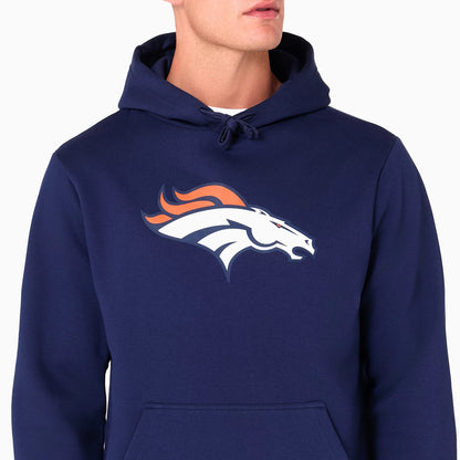 The Male model is wearing Denver Broncos NFL Navy Pullover Hoodie 3