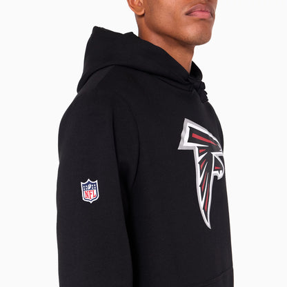 The Male model is wearing Atlanta Falcons NFL Black Pullover Hoodie 6