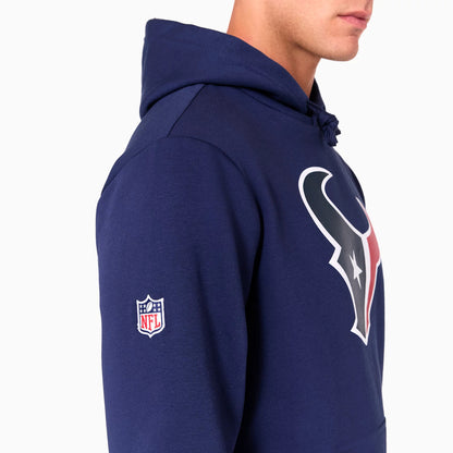 The Male model is wearing Houston Texans NFL Navy Pullover Hoodie 4