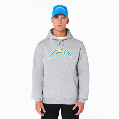 The Male model is wearing LA Chargers NFL Grey Pullover Hoodie 1