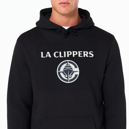 The Male model is wearing LA Clippers NBA Black Pullover Hoodie 5