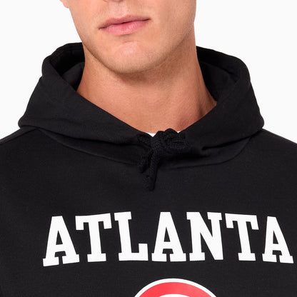 The Male model is wearing Atlanta Hawks NBA Black Pullover Hoodie 4