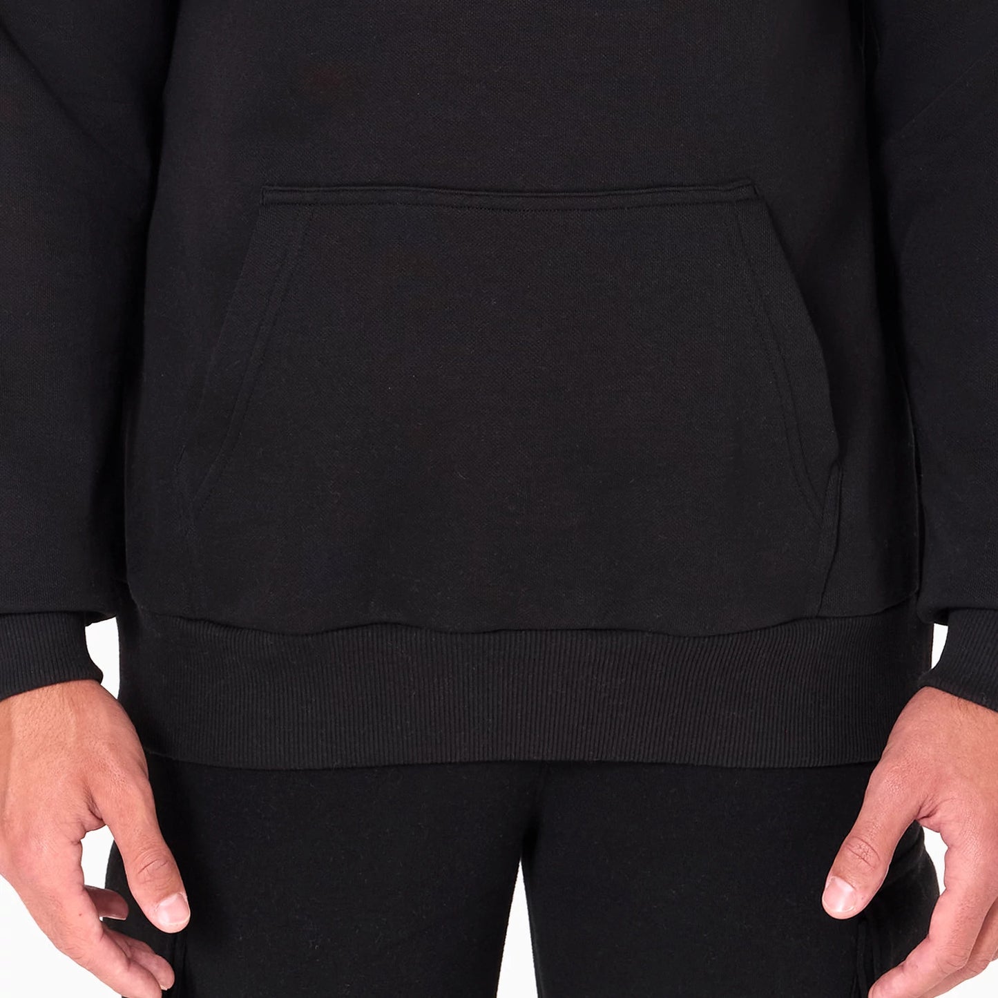 The Male model is wearing Atlanta Hawks NBA Black Pullover Hoodie 5