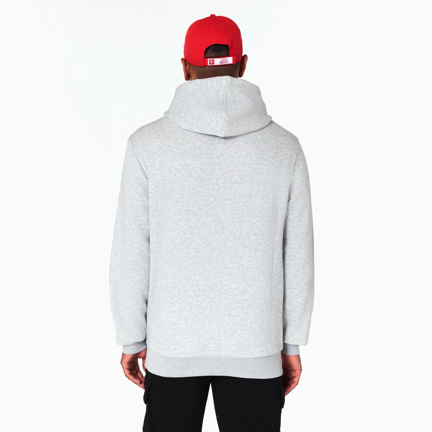 The Male model is wearing Houston Rockets NBA Grey Pullover Hoodie 7