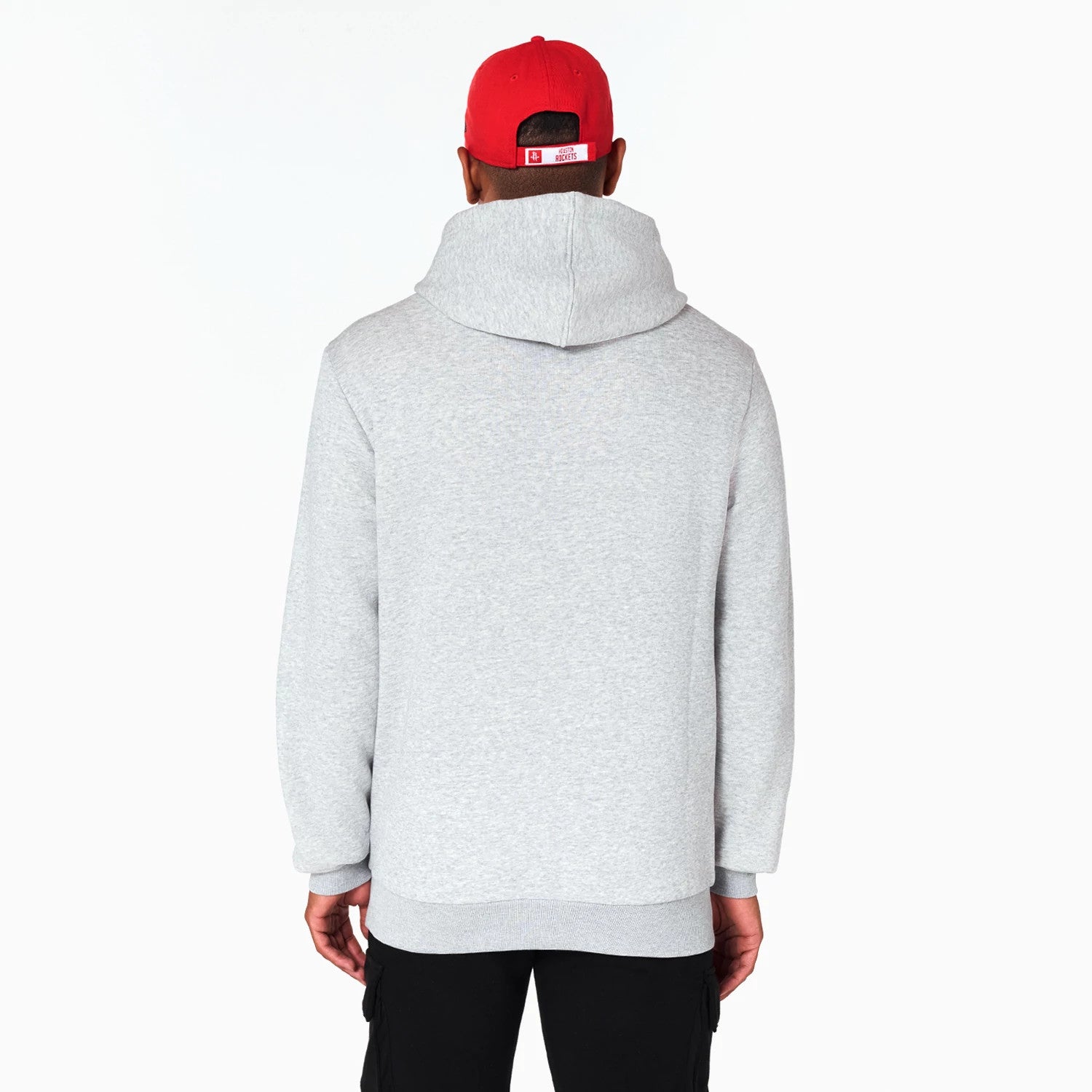 The Male model is wearing Houston Rockets NBA Grey Pullover Hoodie 7