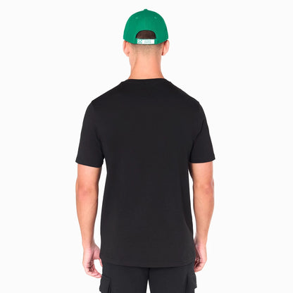 The Male model is wearing Boston Celtics NBA Black T-Shirt 7