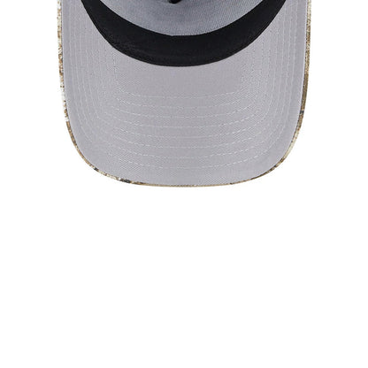 Pictured is this MLB Realtree Camo New York Yankees 9FORTY A-Frame Trucker Adjustable cap in navy. 2